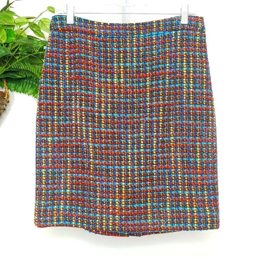 Kate Spade Judy Rainbow Tweed Skirt Size 8